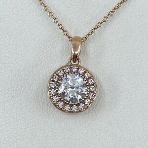 Rose Gold vermeil Sterling silver cubic zirconia pendant necklace - GM730